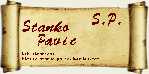 Stanko Pavić vizit kartica